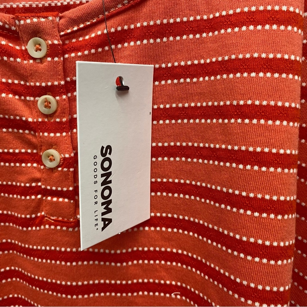 Sonoma Womens 5x coral striped plus size tank top shirt new with tags - Picture 3 of 7